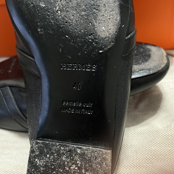 Hermes Mules Shoes Black and Gold size 40 - Picture 6 of 10